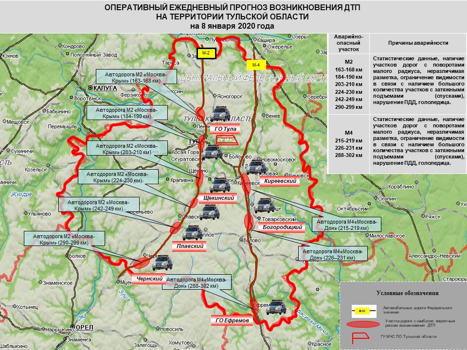 Карта дорог тульской области автомобильных дорог